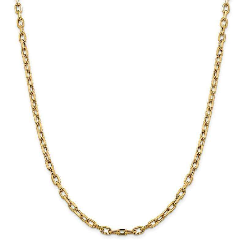 14k Semi-solid D-C 4.9mm Open Link Cable Chain - Seattle Gold Grillz