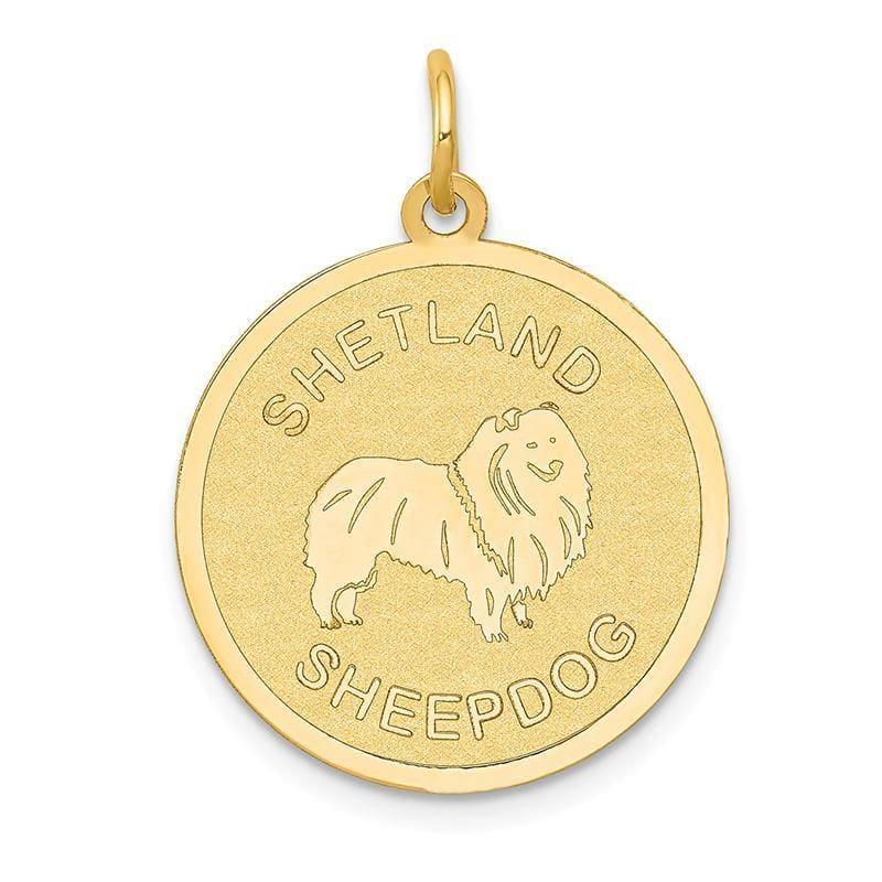 14k Shetland Sheepdog Disc Charm - Seattle Gold Grillz