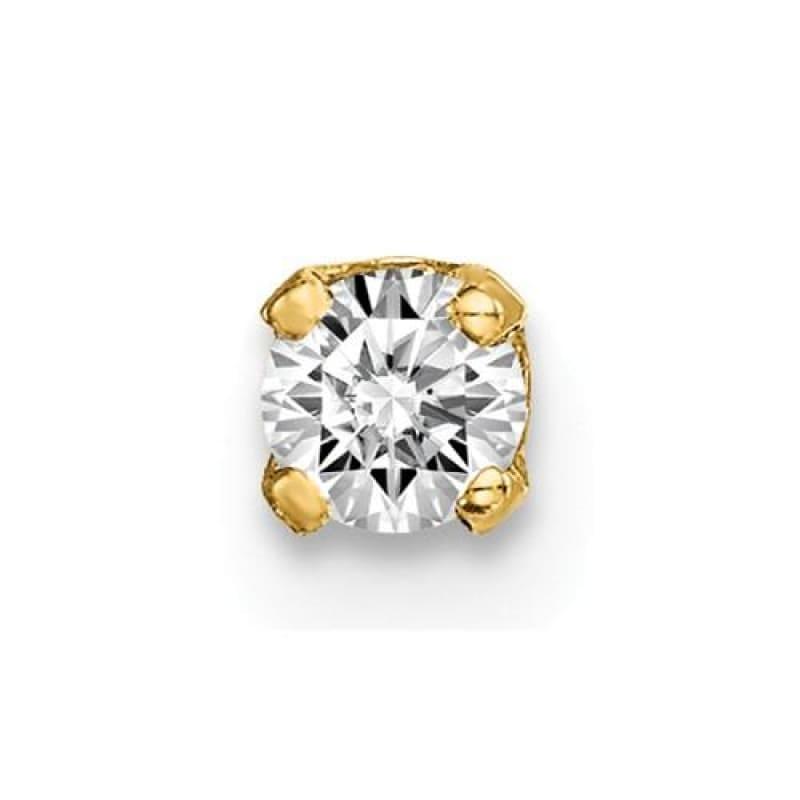 14k Single Stud Diamond Earring. 0.093Ctw - Seattle Gold Grillz