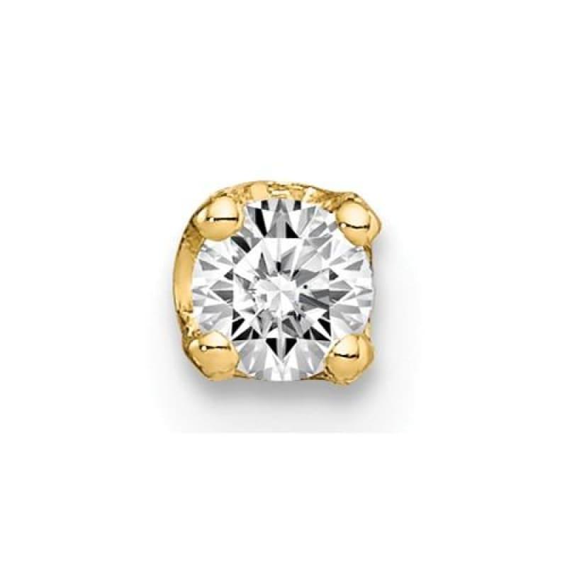 14k Single Stud Diamond Earring. 0.128Ctw - Seattle Gold Grillz