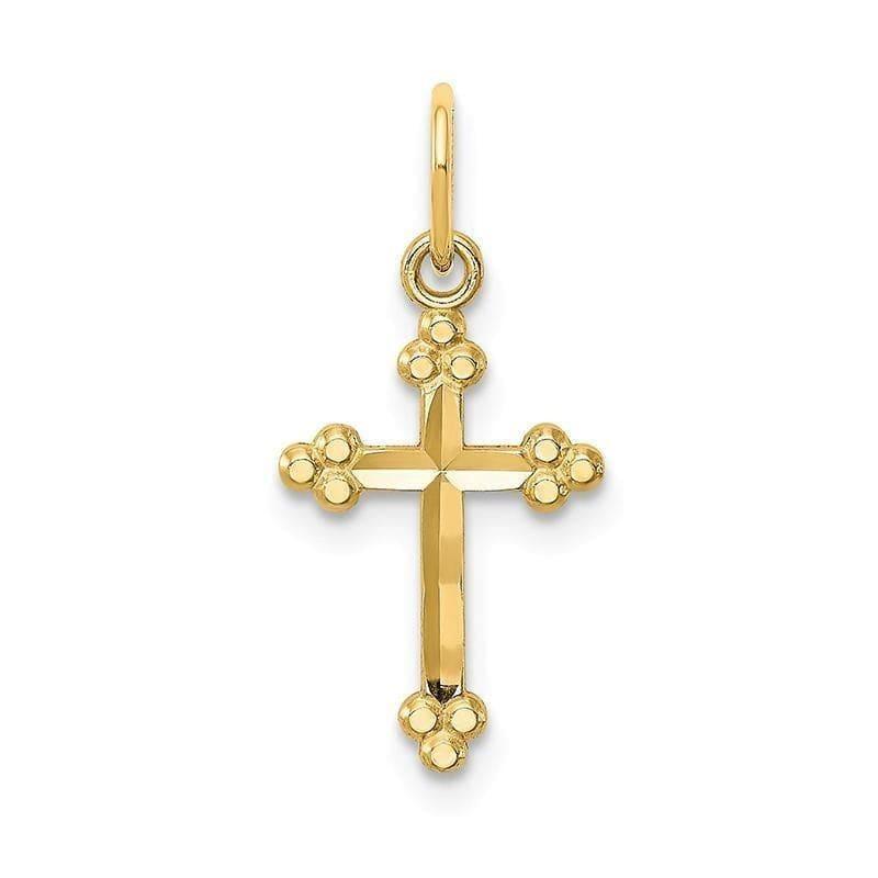 14k Small D-C Budded Cross Pendant - Seattle Gold Grillz