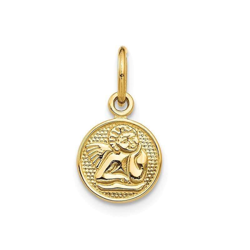 14k Small Polished Angel Charm - Seattle Gold Grillz