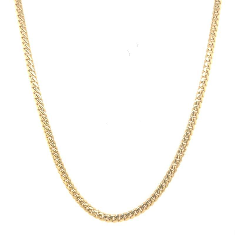 14k Solid 3.5mm Miami Cuban Link Chain - Seattle Gold Grillz