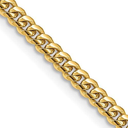 14k Solid 3.5mm Miami Cuban Link Chain - Seattle Gold Grillz