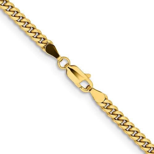 14k Solid 3.5mm Miami Cuban Link Chain - Seattle Gold Grillz