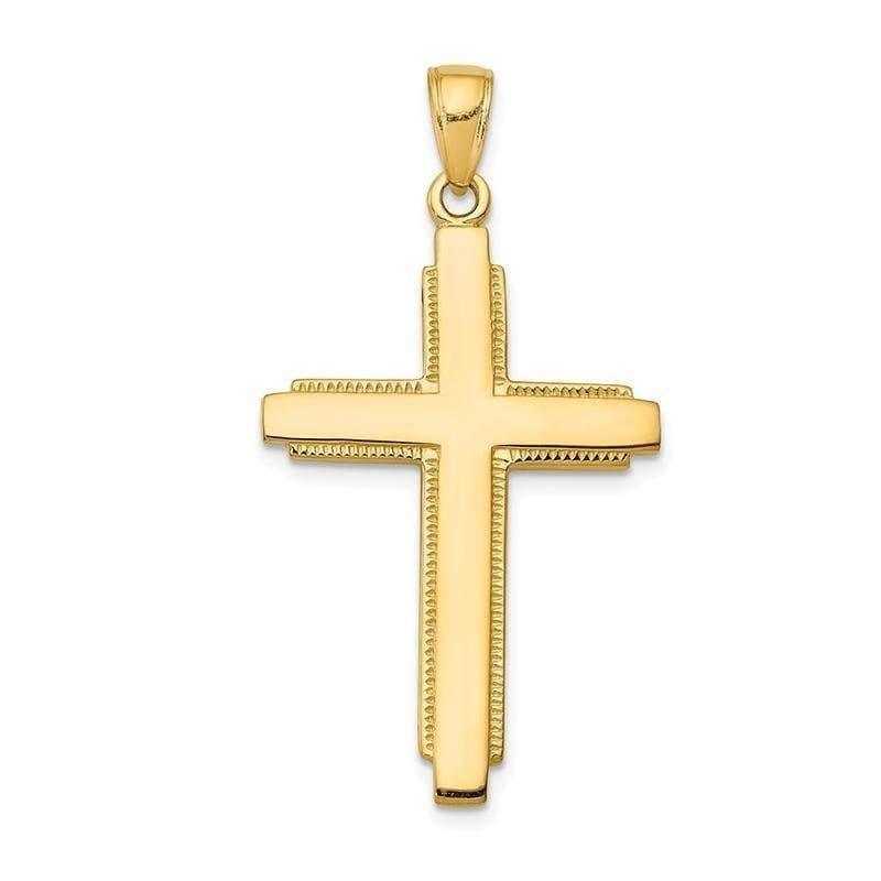 14K Solid Cross Pendant. Weight: 3.17, Length: 38, Width: 20 - Seattle Gold Grillz