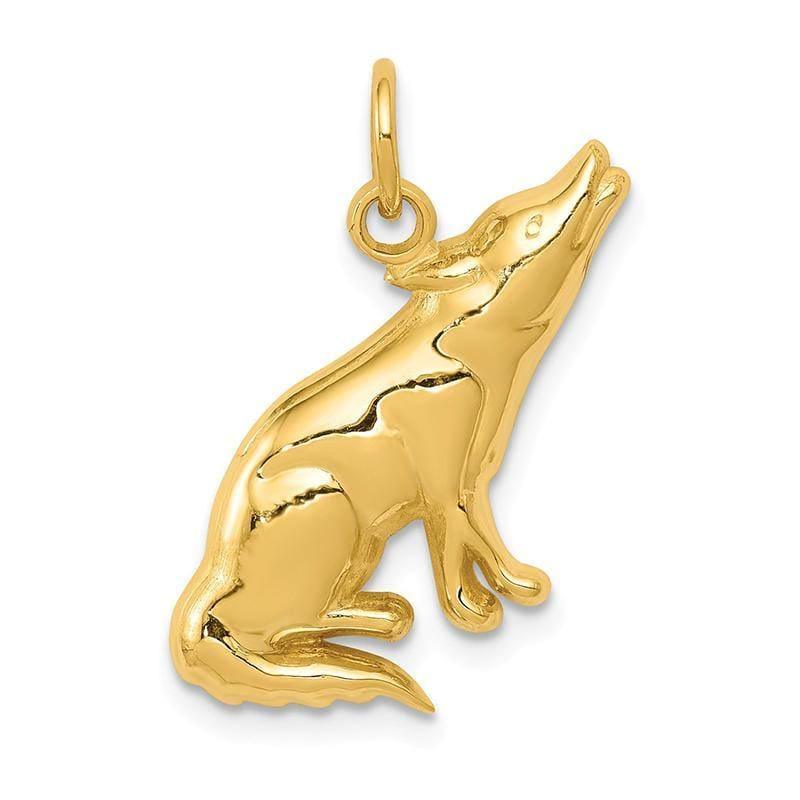 14k Solid Gold Wolf Charm - Seattle Gold Grillz