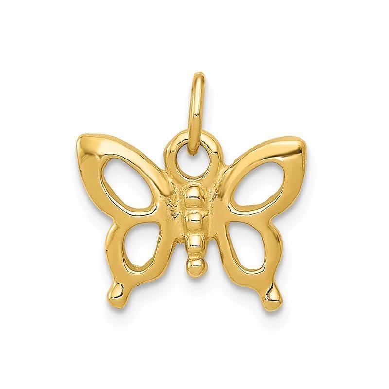 14k Solid Polished Butterfly Charm - Seattle Gold Grillz