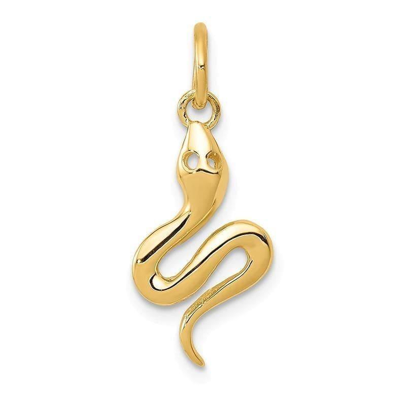 14k Solid Polished Snake Charm - Seattle Gold Grillz