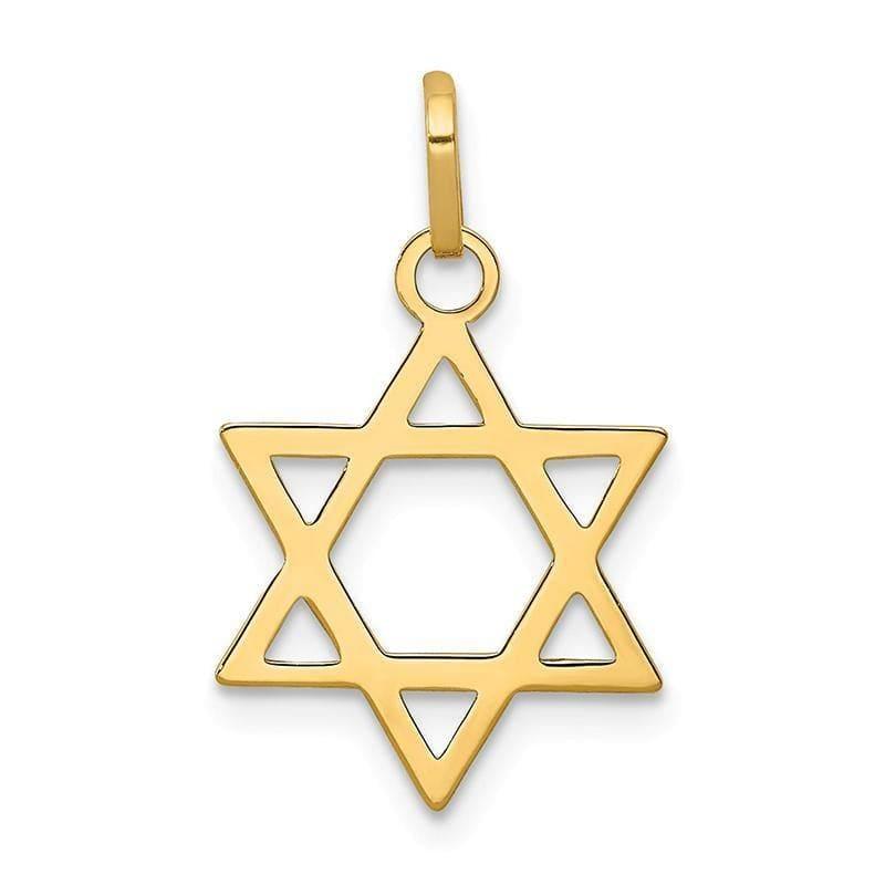 14k Star of David Pendant. Weight: 0.27, Length: 21, Width: 14 - Seattle Gold Grillz