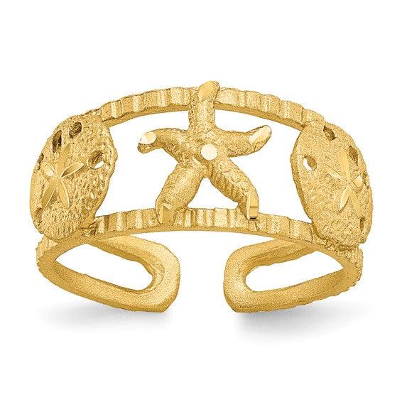 14k Starfish Toe Ring - Seattle Gold Grillz