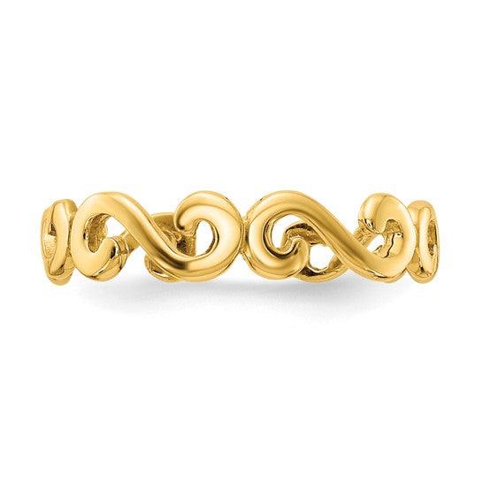 14k Swirl Toe Ring - Seattle Gold Grillz