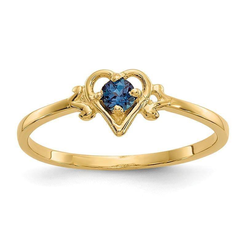 14K Synthetic Alexandrite Birthstone Heart Ring - Seattle Gold Grillz