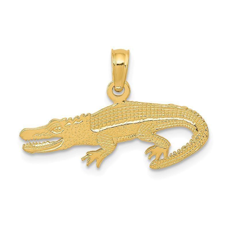 14K Textured Alligator Pendant - Seattle Gold Grillz