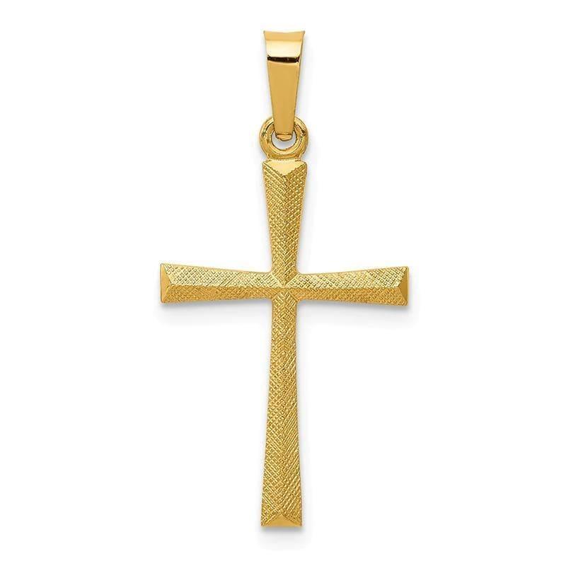 14k Textured and Polished Latin Cross Pendant - Seattle Gold Grillz
