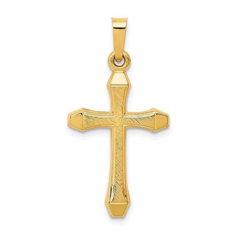 14k Textured and Polished Latin Cross Pendant - Seattle Gold Grillz