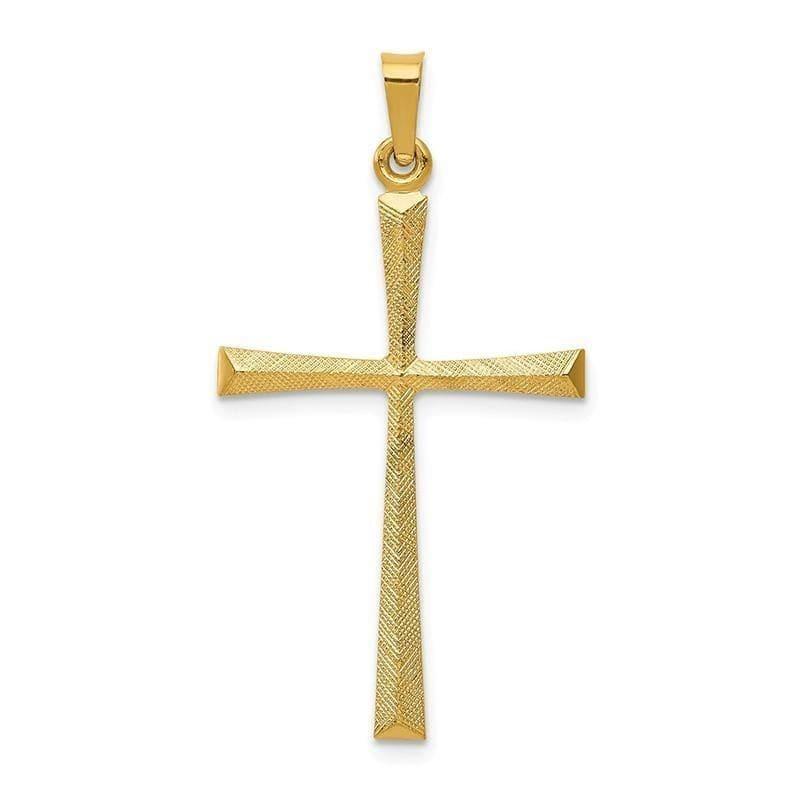 14k Textured and Polished Latin Cross Pendant - Seattle Gold Grillz