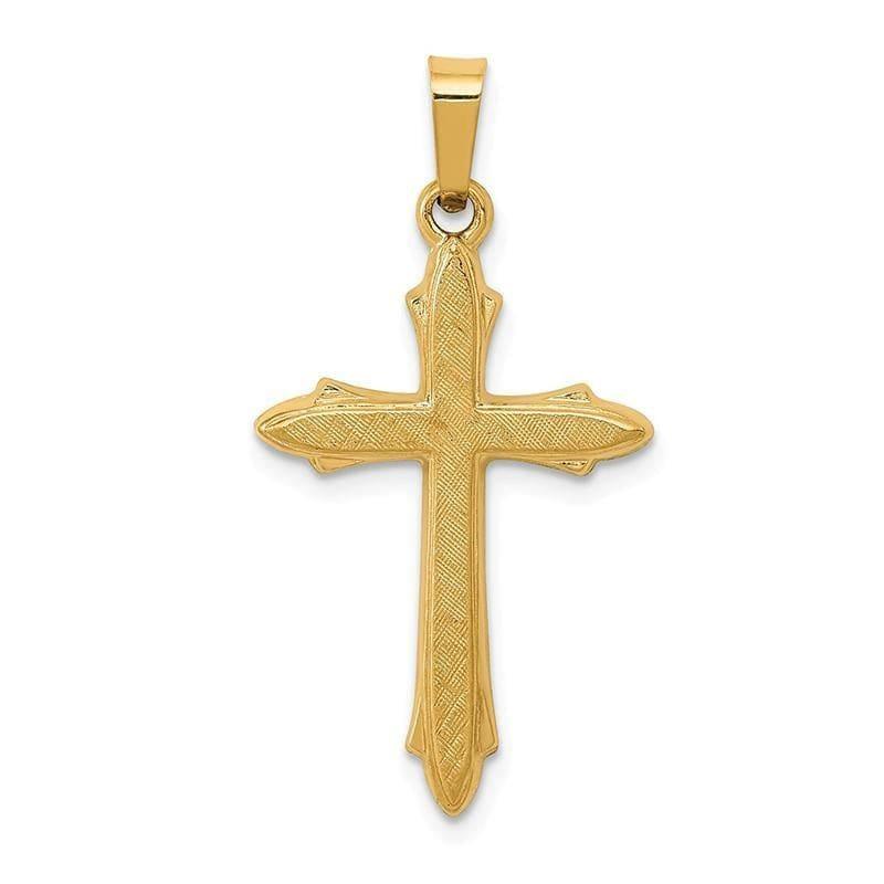 14k Textured and Polished Passion Cross Pendant - Seattle Gold Grillz