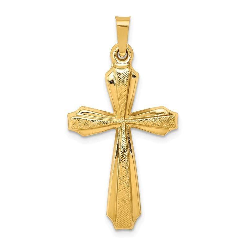 14k Textured and Polished Passion Cross Pendant - Seattle Gold Grillz