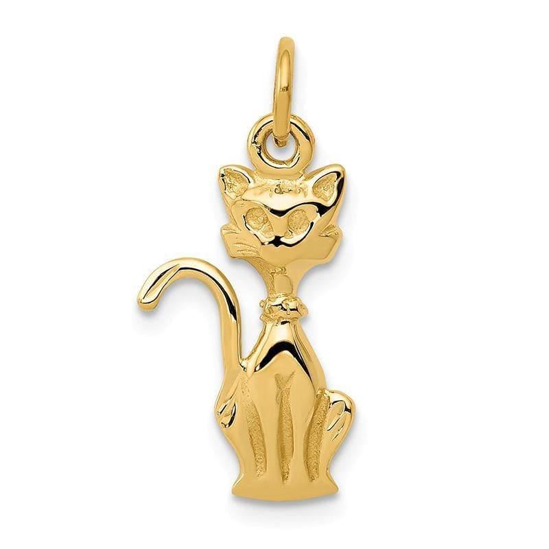 14k Tom Cat Charm | Weight: 0.99grams, Length: 24mm, Width: 10mm - Seattle Gold Grillz