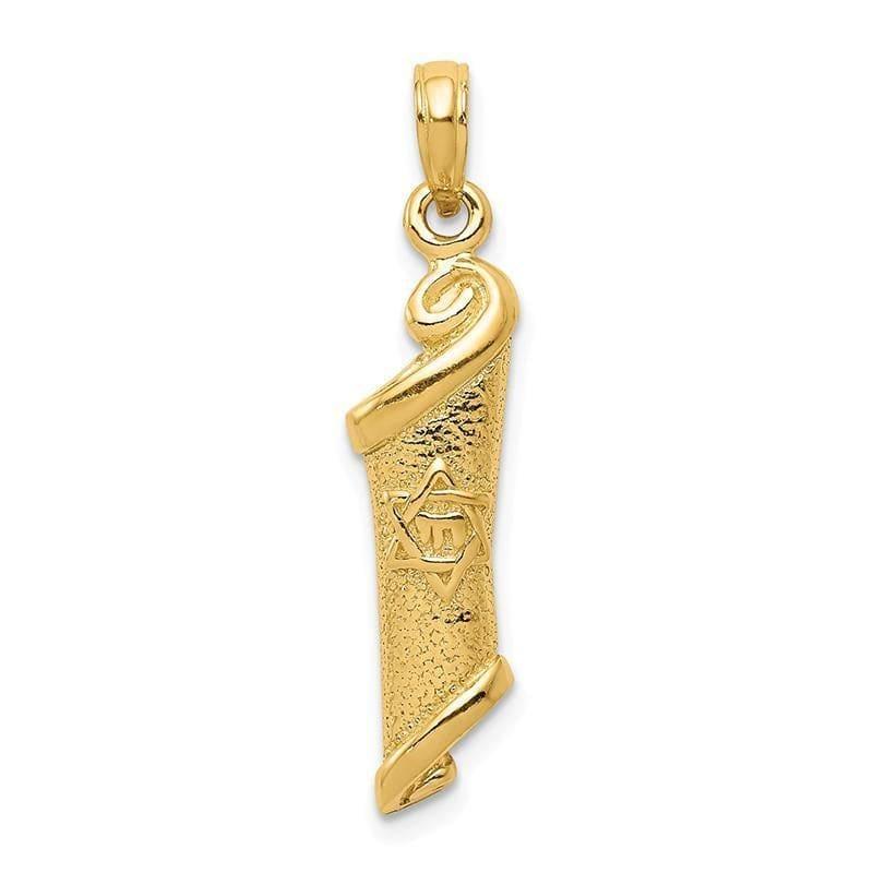 14k Torah w-Star of David Pendant. Weight: 2.84, Length: 30, Width: 8 - Seattle Gold Grillz