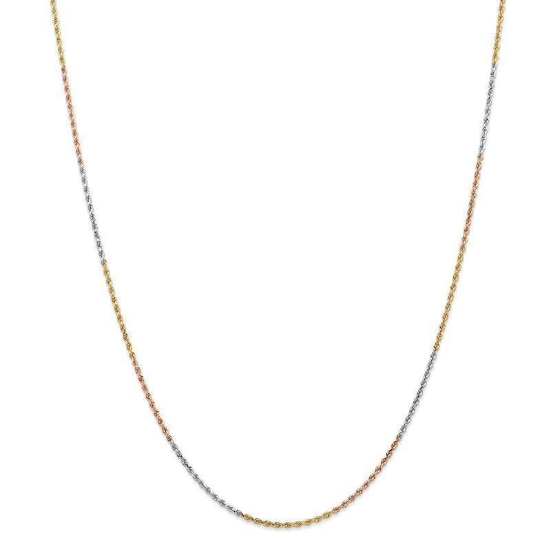 14k Tri-Color 1.5mm Diamond Cut Rope Chain - Seattle Gold Grillz