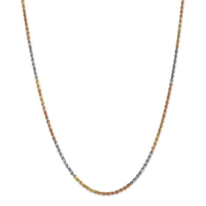 14k Tri-Color 2.5mm Diamond Cut Rope Chain - Seattle Gold Grillz