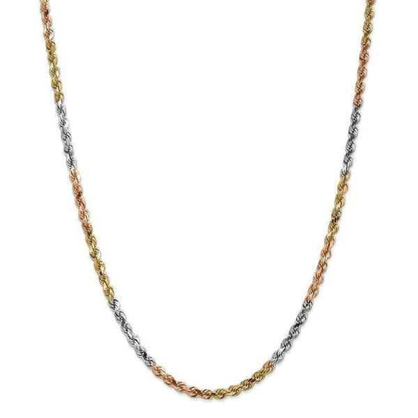 14k Tri-Color 4mm Diamond Cut Rope Chain – Seattle Gold Grillz