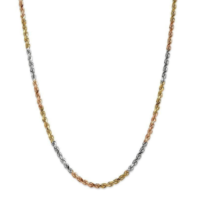 14k Tri-Color 4mm Diamond Cut Rope Chain – Seattle Gold Grillz