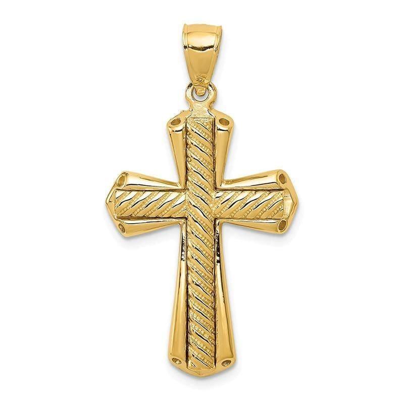 14k Twisted Cross Pendant. Weight: 5.84, Length: 39, Width: 21 - Seattle Gold Grillz