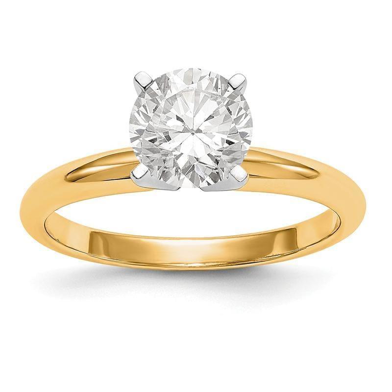 14k Two-Tone 1ct. Lightweight 4-Prong Solitaire Ring Mounting - Seattle Gold Grillz
