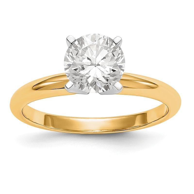 14k Two-Tone 5-8ct. Lightweight 4-Prong Solitaire Ring Mounting - Seattle Gold Grillz