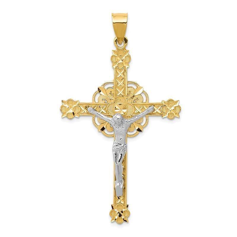 14k Two-tone Celtic Crucifix Pendant - Seattle Gold Grillz