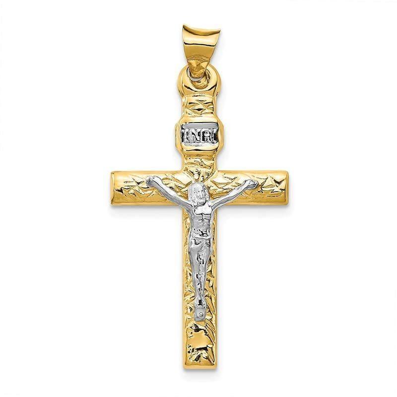 14k Two-Tone Crucifix Pendant - Seattle Gold Grillz