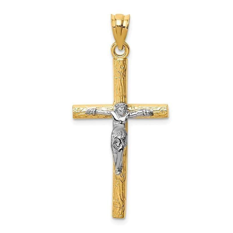 14k Two-tone Crucifix Pendant. Weight: 2.07, Length: 43, Width: 20 - Seattle Gold Grillz