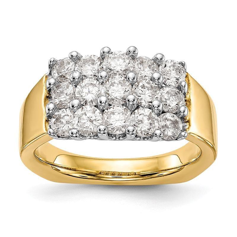 14K Two-tone Diamond Band - Seattle Gold Grillz