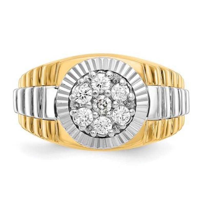 14k Two-Tone Diamond Men's Ring - Seattle Gold Grillz