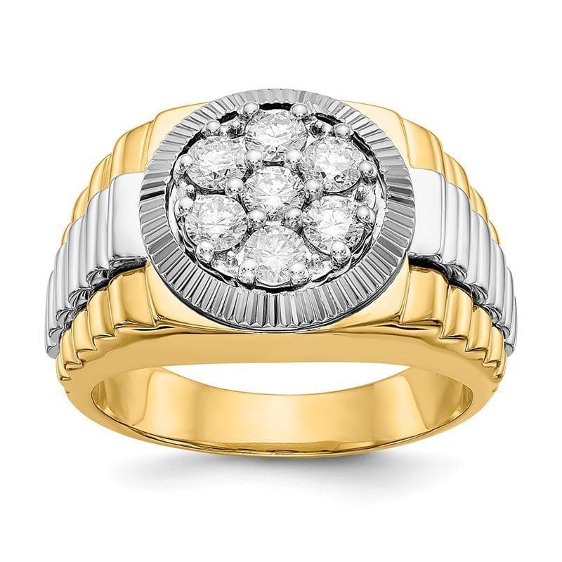 14k Two-tone Diamond Men's Ring - Seattle Gold Grillz
