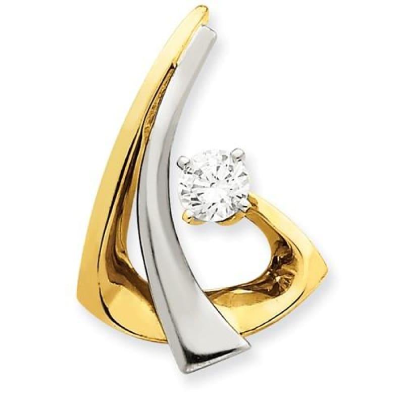 14k Two Tone Diamond Slide Mtg - Seattle Gold Grillz