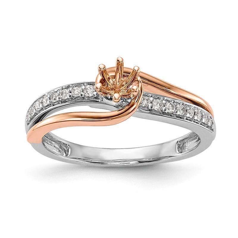 14k Two-Tone Engagement Ring Mounting - Seattle Gold Grillz