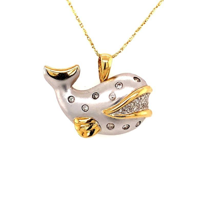 14k Two Tone Gold Whale Pendant - Seattle Gold Grillz