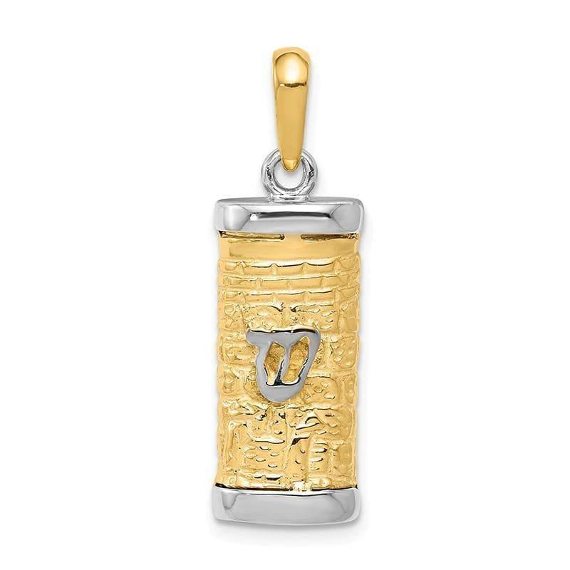 14k Two-tone Mezuzah Pendant - Seattle Gold Grillz