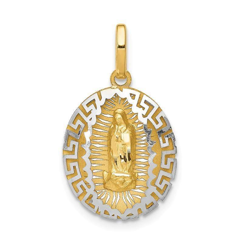 14k Two-Tone Our Lady Of Guadalupe Pendant - Seattle Gold Grillz
