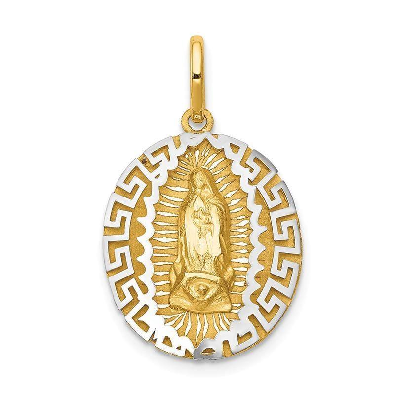 14k Two-Tone Our Lady Of Guadalupe Pendant - Seattle Gold Grillz