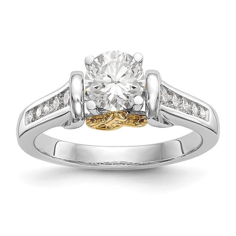 14k Two-tone Peg Set Diamond Celtic Semi-mount Engagement Ring - Seattle Gold Grillz