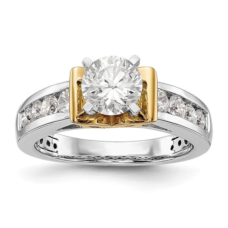 14K Two-tone Peg Set Diamond Engagement Ring - Seattle Gold Grillz