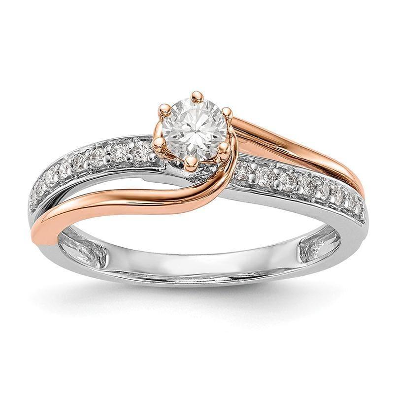 14k Two-Tone Semi-mount Diamond Engagement Ring - Seattle Gold Grillz