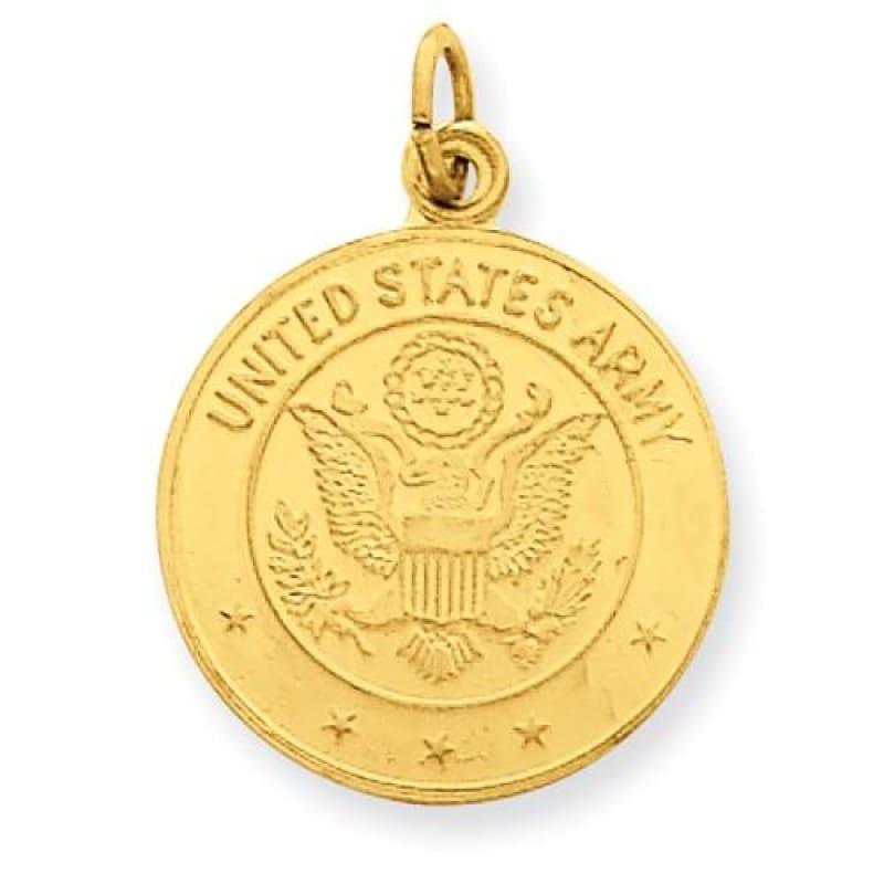14k U.S. Army Insignia Disc Pendant - Seattle Gold Grillz