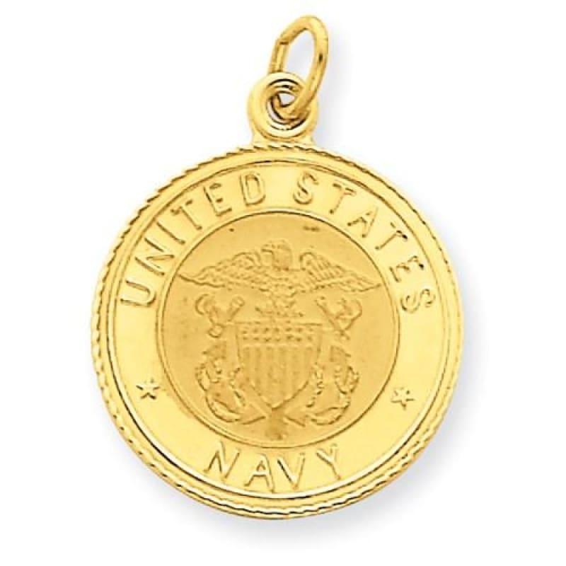 14k U.S. Navy Insignia Disc Pendant - Seattle Gold Grillz