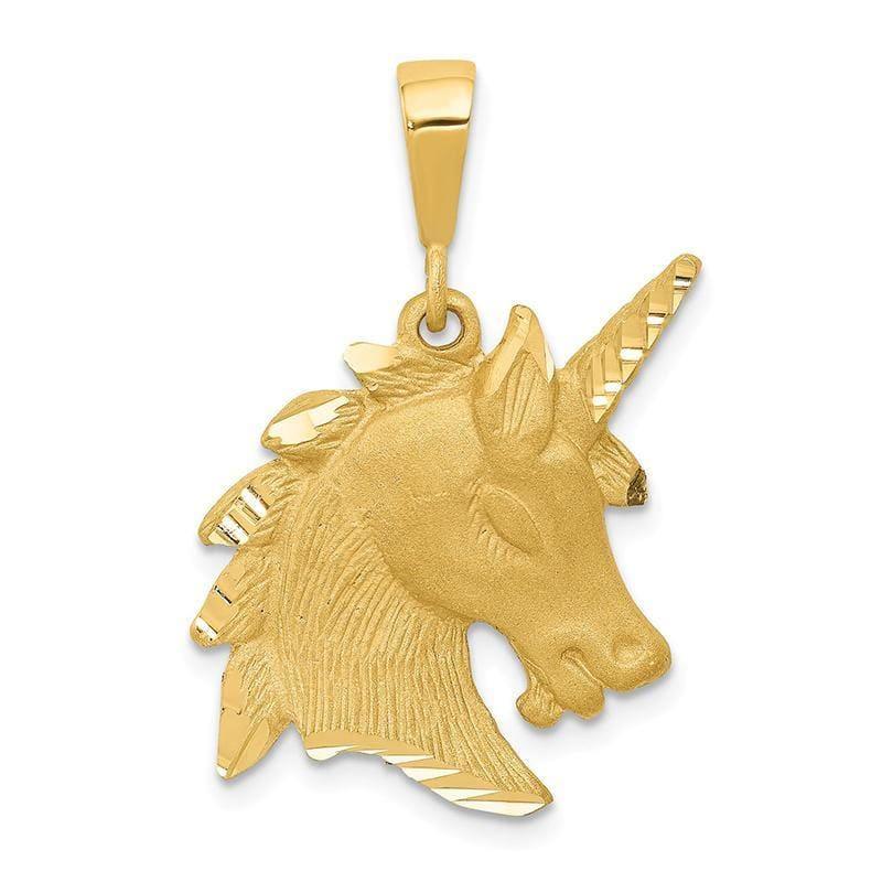 14k Unicorn Head Charm | Weight: 2.88grams, Length: 30mm, Width: 19mm - Seattle Gold Grillz